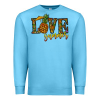 Ocean Blue love summer pinapple Premium Sweatshirt - CowhideDigitalArt