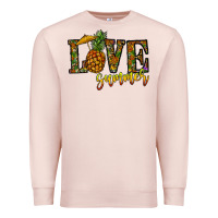 Pale Pink love summer pinapple Premium Sweatshirt - CowhideDigitalArt