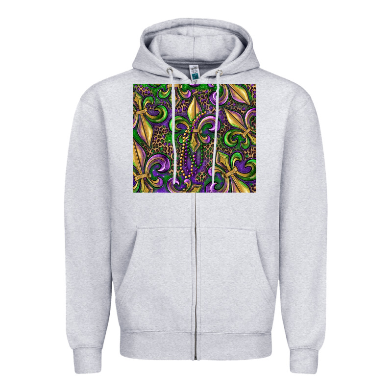 Mardi Gras Fleur De Lis Zipper Hoodie by RanaPortraitStore | Teevron