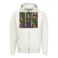 Oatmeal Heather mardi gras fleur de lis Zipper Hoodie - RanaPortraitStore