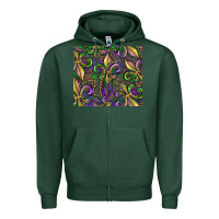 Sports Green mardi gras fleur de lis Zipper Hoodie - RanaPortraitStore