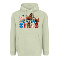 Matcha Horse pig chicken with oh my stars Heavyweight Hoodie - Neo Western