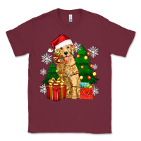 Burgundy christmas golden dog Classic Tee - Zillion Design Studio