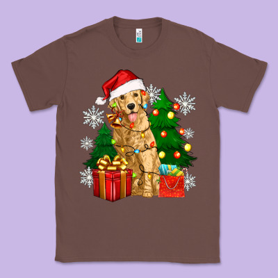 Classic Tee christmas golden dog