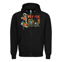 Black refuse to sink Zipper Hoodie - Zillion Design Studio
