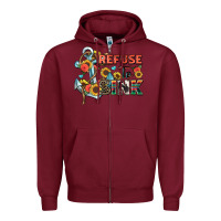 Burgundy refuse to sink Zipper Hoodie - Zillion Design Studio