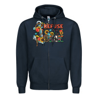 Navy refuse to sink Zipper Hoodie - Zillion Design Studio