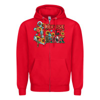 Red refuse to sink Zipper Hoodie - Zillion Design Studio