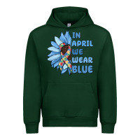 Forest Green in april we wear blue Urban Hoodie - MaliasSmallBusiness