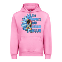 Fuchsia Pink in april we wear blue Urban Hoodie - MaliasSmallBusiness