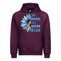 Mauve Wine in april we wear blue Urban Hoodie - MaliasSmallBusiness