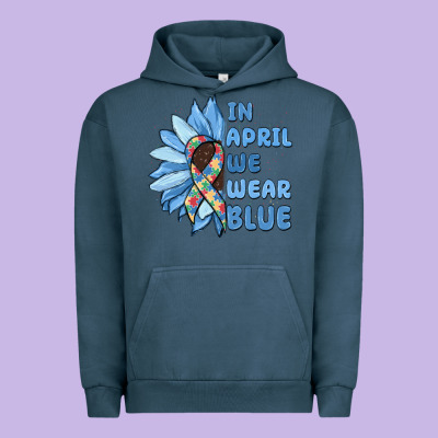 In April We Wear Blue Urban Hoodie Designed By Maliassmallbusiness