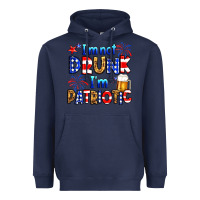 Navy I'm not drunk I'm patriotic Heavyweight Hoodie - Neo Western