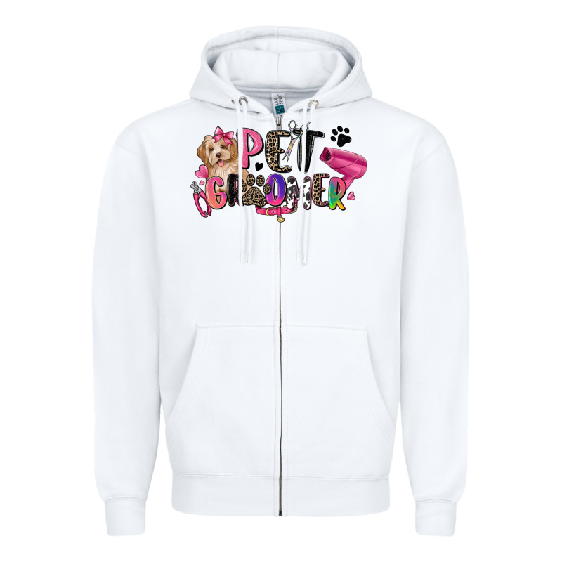 Pet Groomer Zipper Hoodie by Zillion Design Studio | Teevron