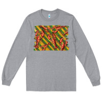Heather Grey mardi gras crawfish background Long Sleeve Tee - BarkalooDesign