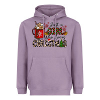 Lavender just a girl who loves christmas Heavyweight Hoodie - CowhideDigitalArt