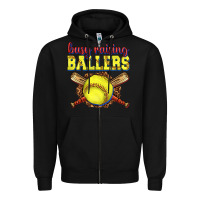 Black busy raising ballers softball Zipper Hoodie - texasbilliewilder