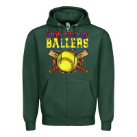 Sports Green busy raising ballers softball Zipper Hoodie - texasbilliewilder