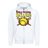 White busy raising ballers softball Zipper Hoodie - texasbilliewilder