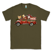 Army Green christmas truck with farm animals Classic Tee - RanaPortraitStore