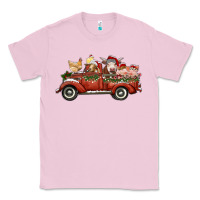 Bubblegum Pink christmas truck with farm animals Classic Tee - RanaPortraitStore