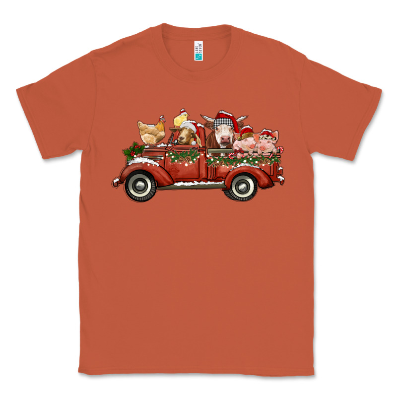 Christmas Truck With Farm Animals Classic Tee by RanaPortraitStore | Teevron