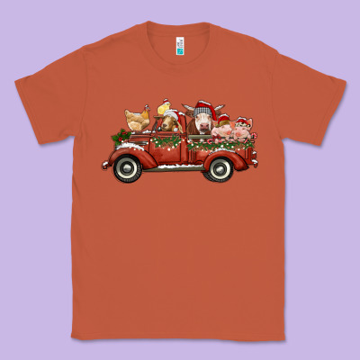 Christmas Truck With Farm Animals Classic Tee Designed By Ranaportraitstore