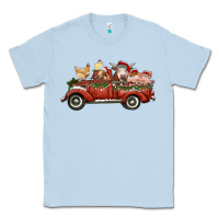 Dusty Blue christmas truck with farm animals Classic Tee - RanaPortraitStore