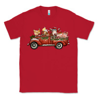 Red christmas truck with farm animals Classic Tee - RanaPortraitStore