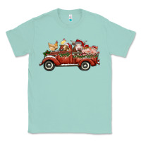 Seafoam christmas truck with farm animals Classic Tee - RanaPortraitStore