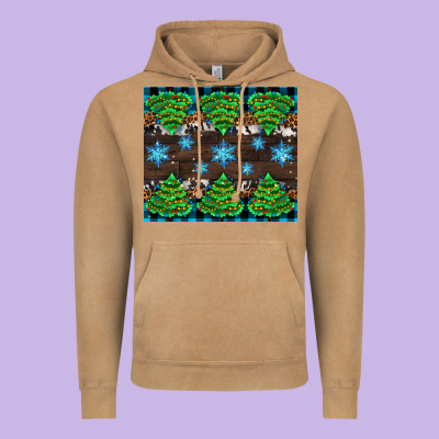 Christmas Tree With Snow Vintage Hoodie Designed By Adodesignshop