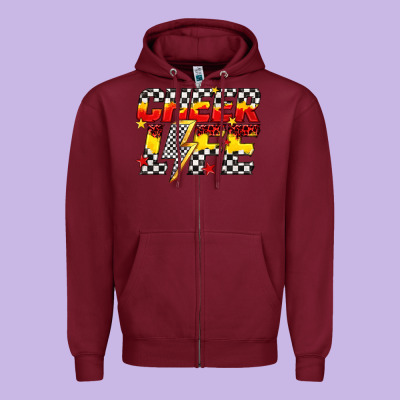Cheer Life Zipper Hoodie Designed By Texasbilliewilder