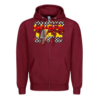 Burgundy cheer life Zipper Hoodie - texasbilliewilder