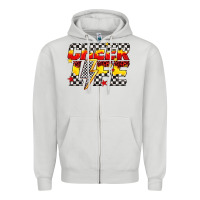 Dove Grey cheer life Zipper Hoodie - texasbilliewilder