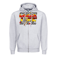 Heather Grey cheer life Zipper Hoodie - texasbilliewilder