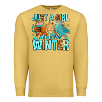 Antique Gold just a girl who loves winter Premium Sweatshirt - FaDigitalArtStudio
