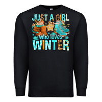 Black just a girl who loves winter Premium Sweatshirt - FaDigitalArtStudio
