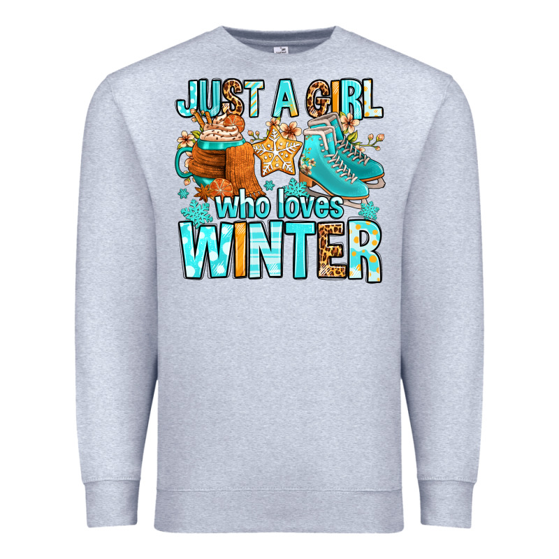 Just A Girl Who Loves Winter Premium Sweatshirt by FaDigitalArtStudio | Teevron