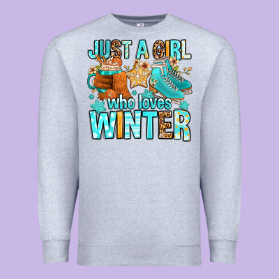 Just A Girl Who Loves Winter Premium Sweatshirt Designed By Fadigitalartstudio