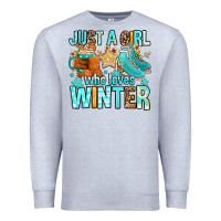 Heather Grey just a girl who loves winter Premium Sweatshirt - FaDigitalArtStudio