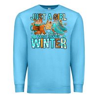 Ocean Blue just a girl who loves winter Premium Sweatshirt - FaDigitalArtStudio