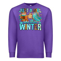 Purple just a girl who loves winter Premium Sweatshirt - FaDigitalArtStudio
