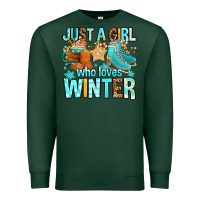 Sports Green just a girl who loves winter Premium Sweatshirt - FaDigitalArtStudio