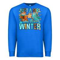 True Royal just a girl who loves winter Premium Sweatshirt - FaDigitalArtStudio