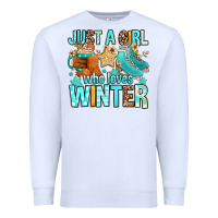 White just a girl who loves winter Premium Sweatshirt - FaDigitalArtStudio
