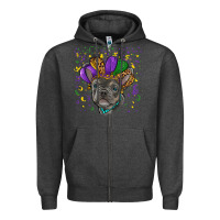 Mardi Gras French Bulldog Zipper Hoodie | Teevron