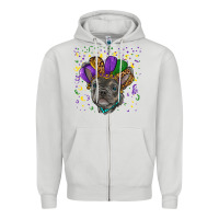 Dove Grey mardi gras french bulldog Zipper Hoodie - RanaPortraitStore
