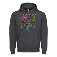 Smoke mardi gras french bulldog Zipper Hoodie - RanaPortraitStore
