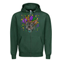 Sports Green mardi gras french bulldog Zipper Hoodie - RanaPortraitStore