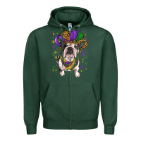 Mardi Gras Hat  English Bulldog Zipper Hoodie | Teevron